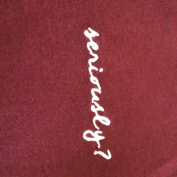 Juniors Maroon/Burgundy SERIOUSLY T-shirt XS NWT - Picture 4 of 4